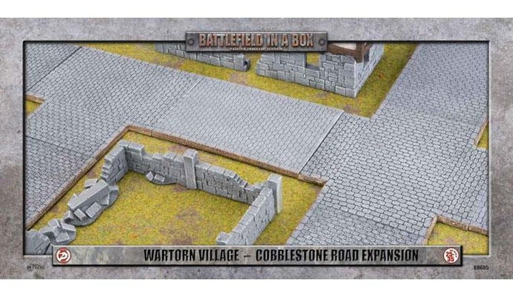 Wartorn Village: Cobblestone Road Expansion (x6)Full Painted Terrain