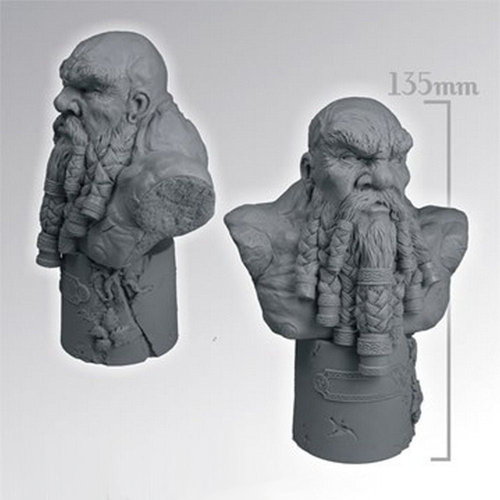 Dwarf Warrior Bust - Total Height 135mm