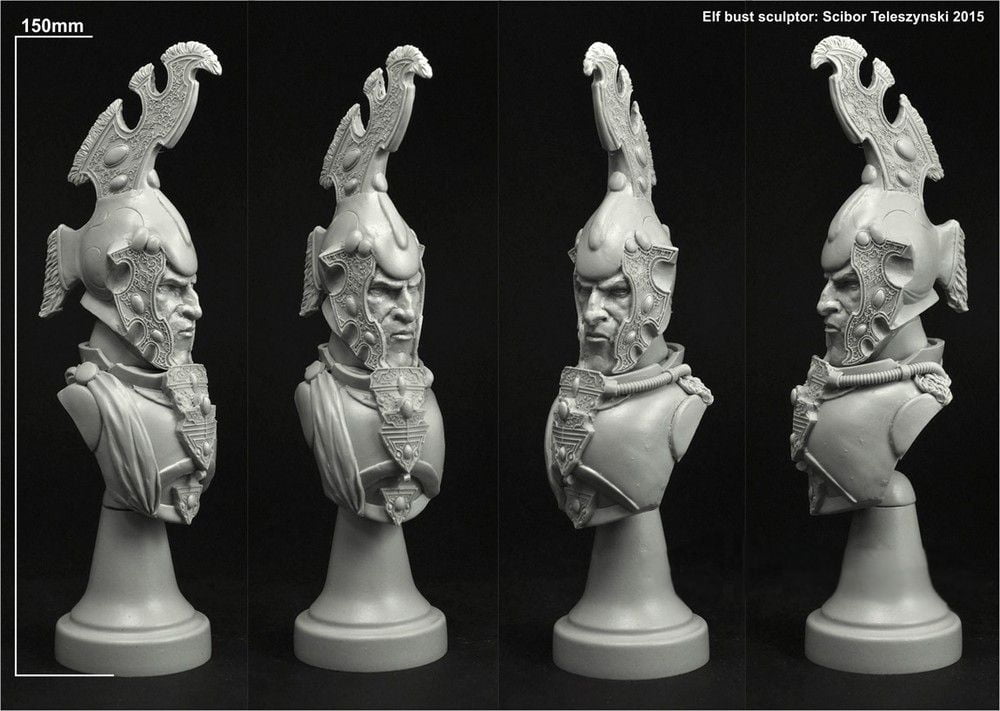 Elf Bust - Total Height 150mm