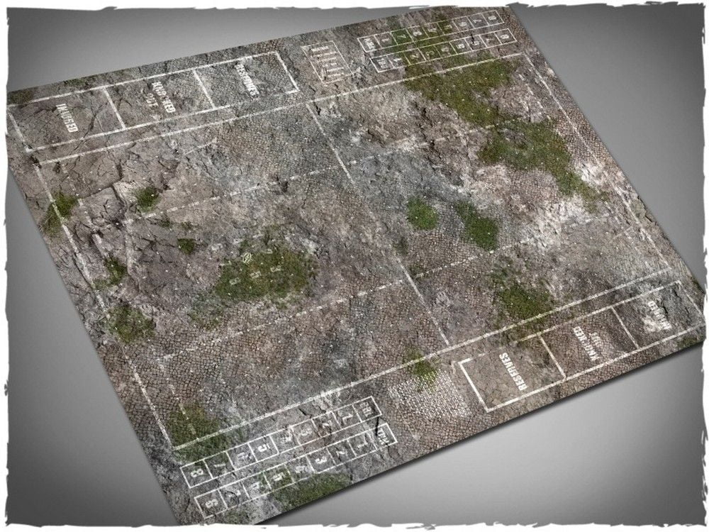 Blood Bowl Pitch, Medieval Ruins Theme Pvc Games Mat