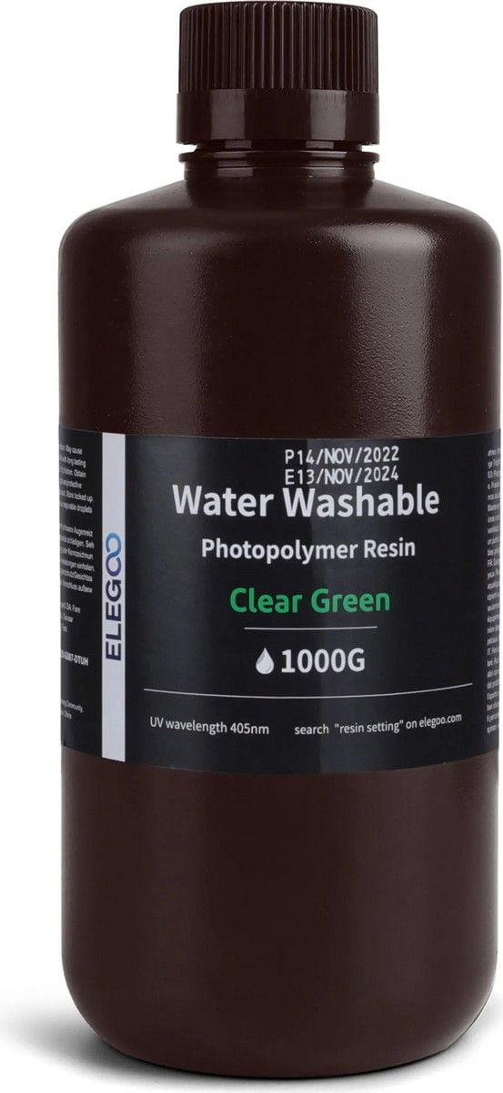 ELEGOO Water Washable Resin 1000g - Translucent Green
