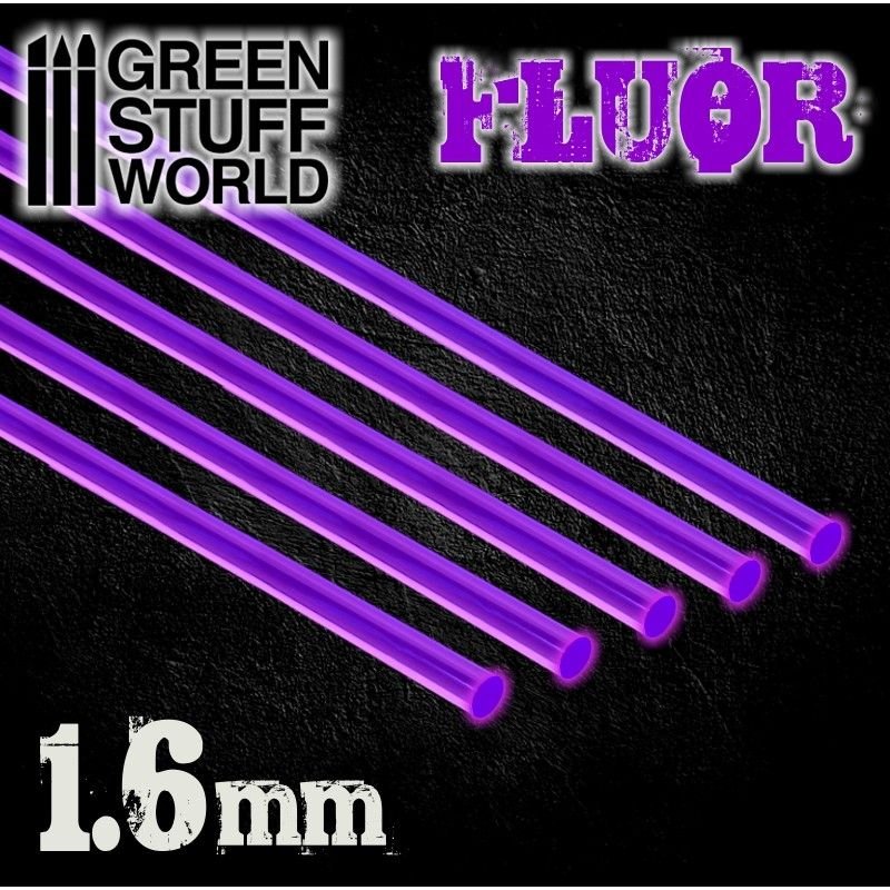 Acrylic Rods - Round 1.6mm Fluor Purple