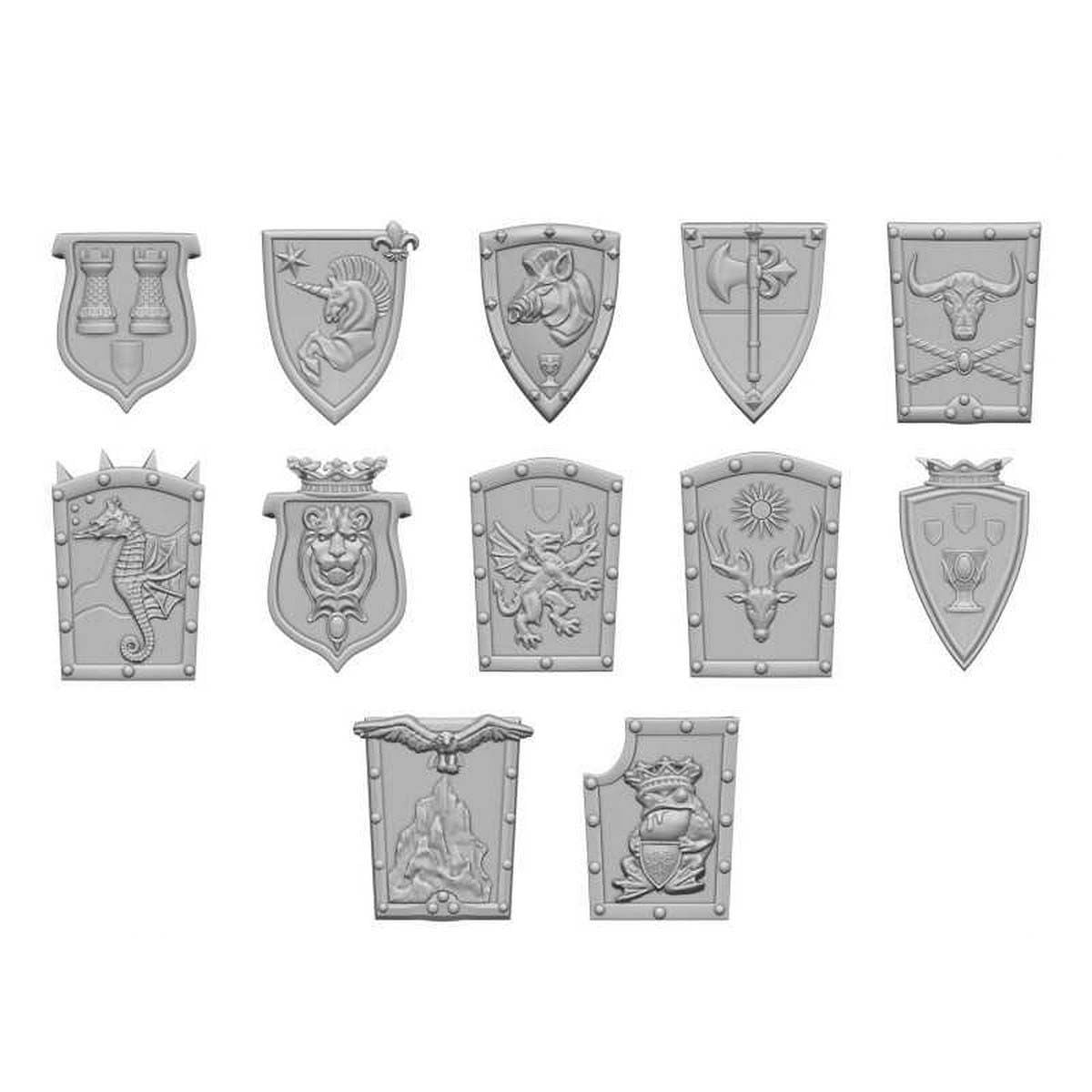 3D Printed Set - Old World Medieval Shields