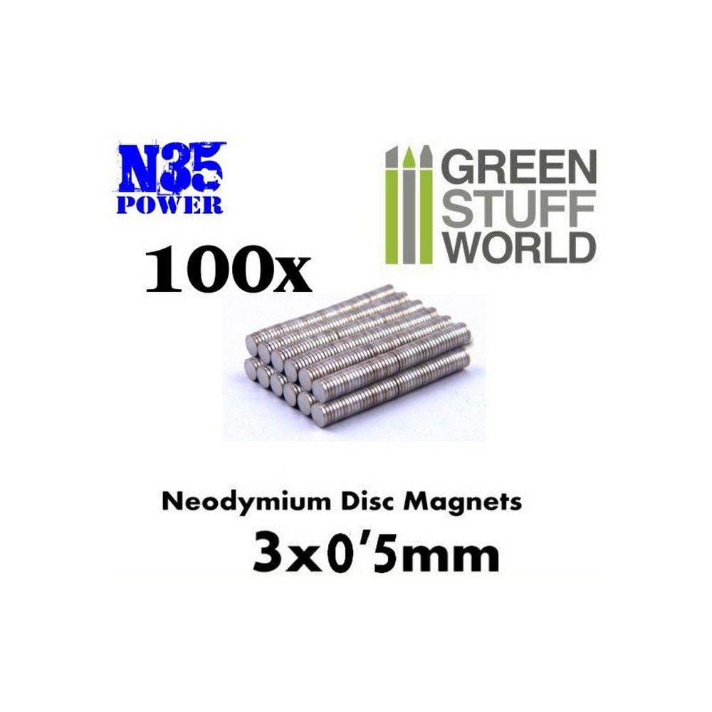 Neodymium Magnets 3x0.5mm - 100 Units (N35)