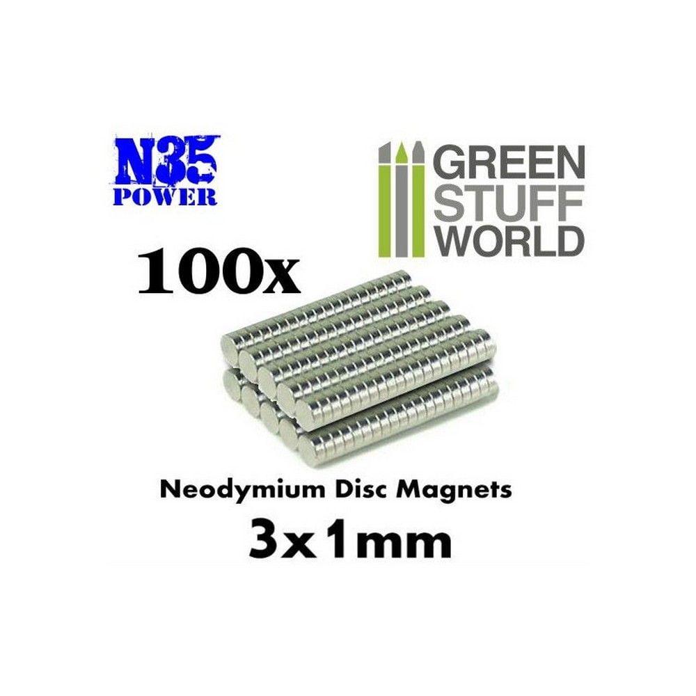 Neodymium Magnets 3x1mm - 100 Units (N35)