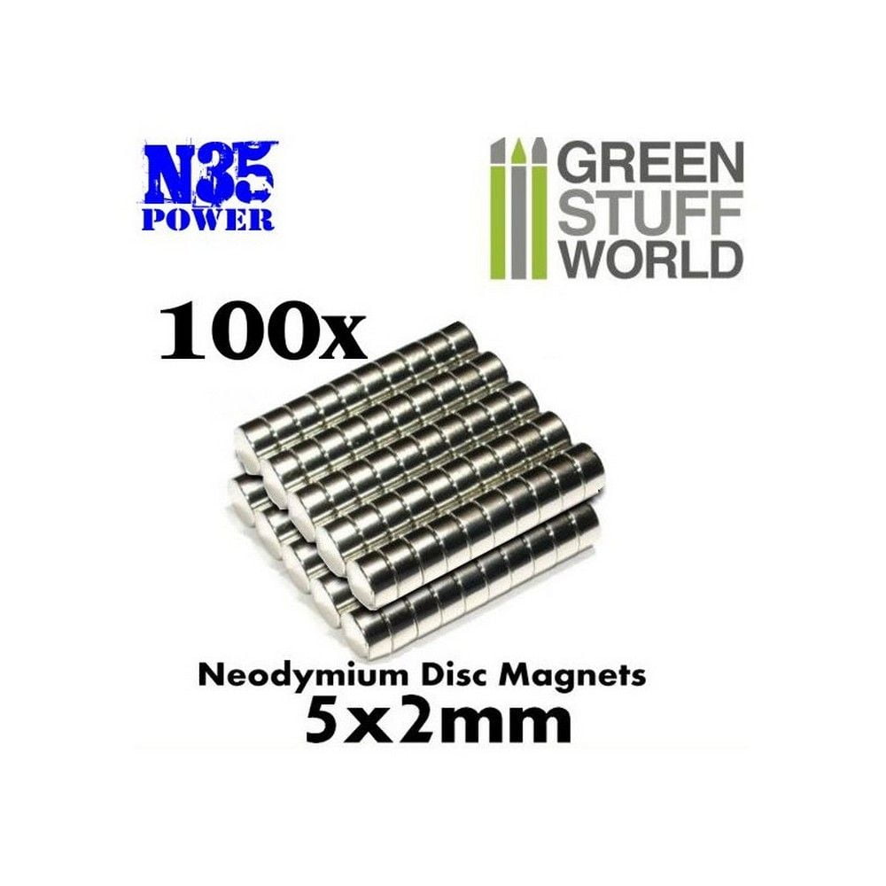Neodymium Magnets 5x2mm - 100 Units (N35)