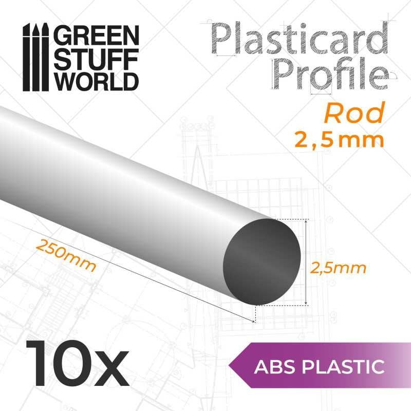 ABS Plasticard - Profile Rod 2.5mm