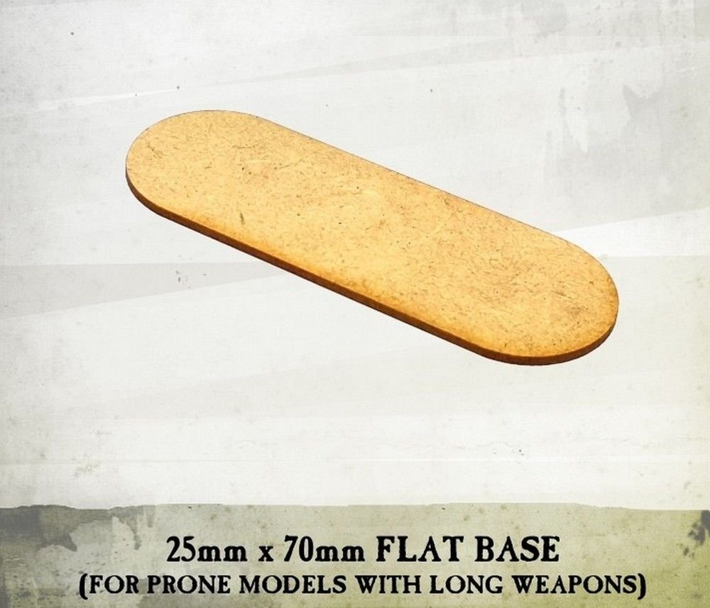 20x 25x70mm Flat Bases for Prone Models (1.5mm)