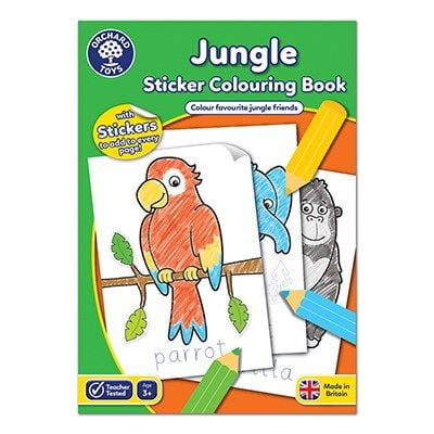 Jungle Sticker Colouring Book