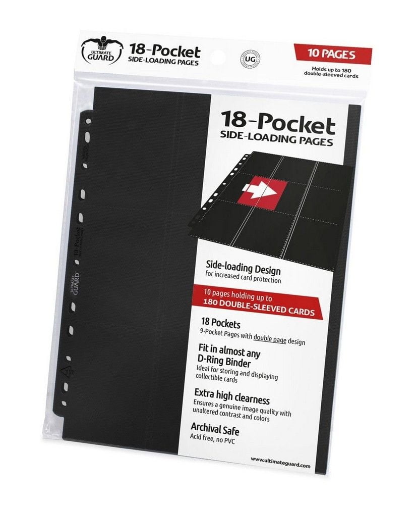 10x 18-Pocket Pages Side-Loading - Black