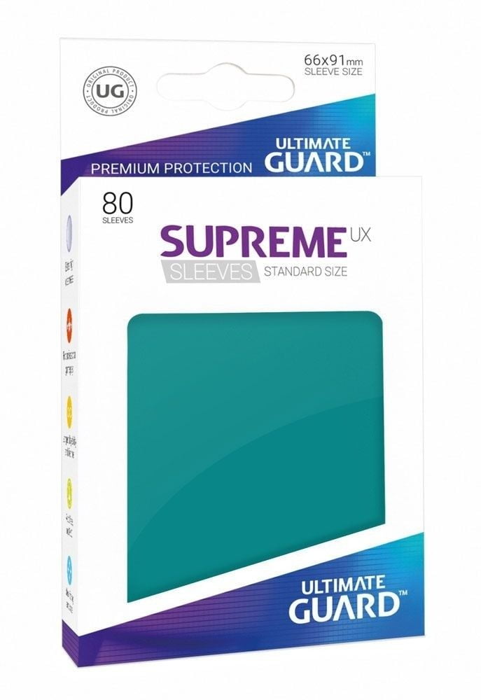 80x Supreme UX Sleeves Standard Size - Petrol Blue