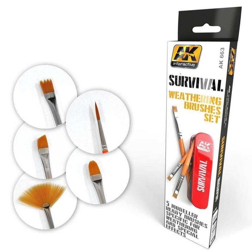 AK Brushes: Survival Weathering Brush Set