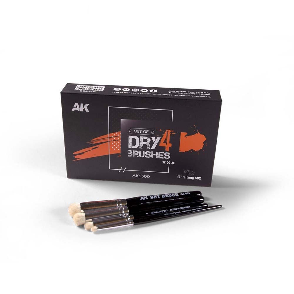 AK Brushes: Dry 4 Brushes Set