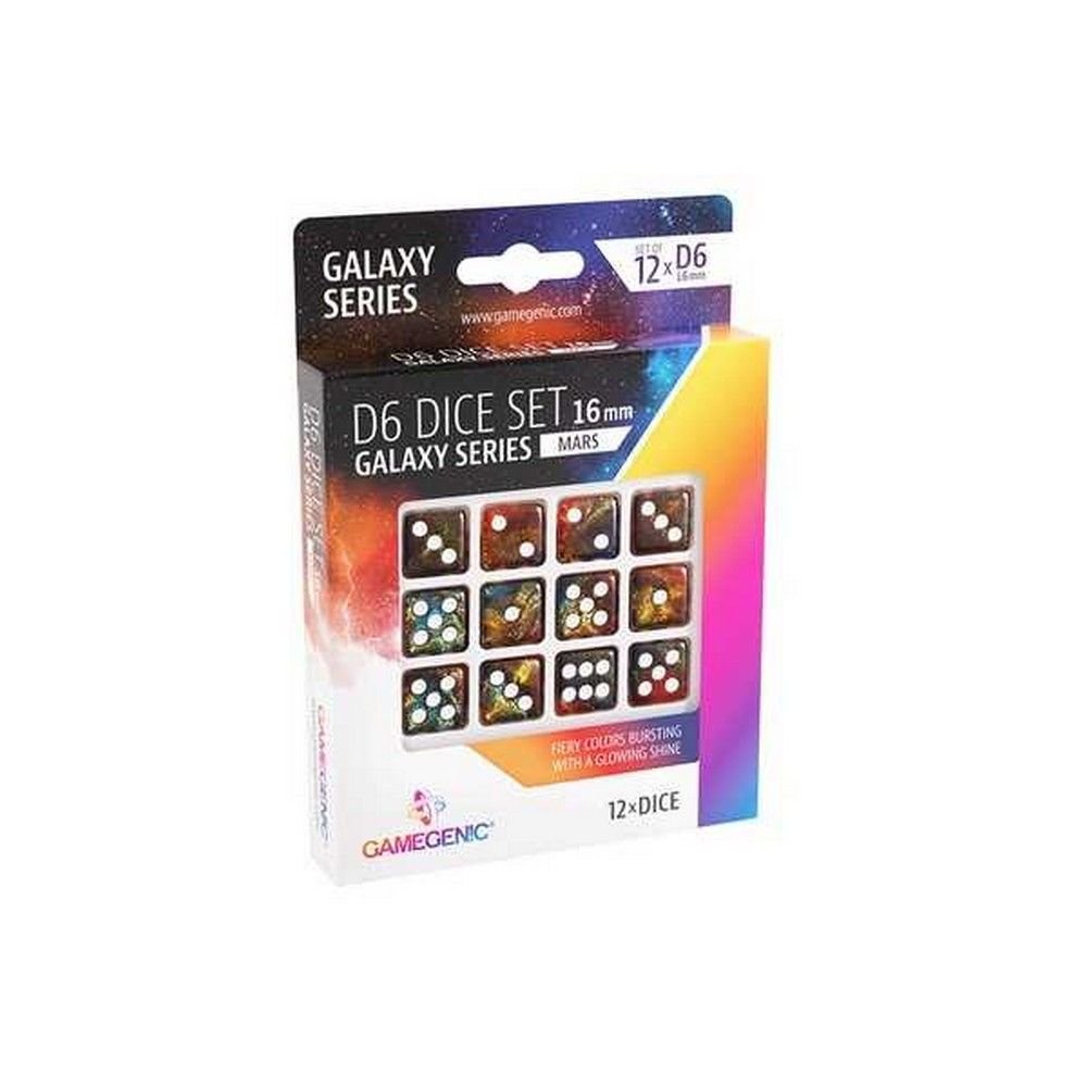 Gamegenic: Galaxy Series - Mars - D6 Dice Set 16 mm (12 pcs) Blue / Orange
