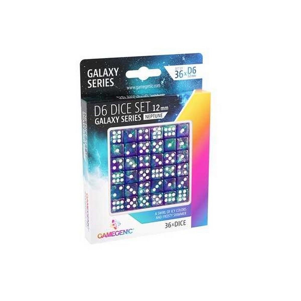 Gamegenic: Galaxy Series - Neptune -  D6 Dice Set 12 mm (36 pcs) Blue / Purple