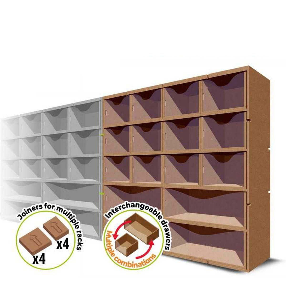 MDF Vertical Rack With Drawers