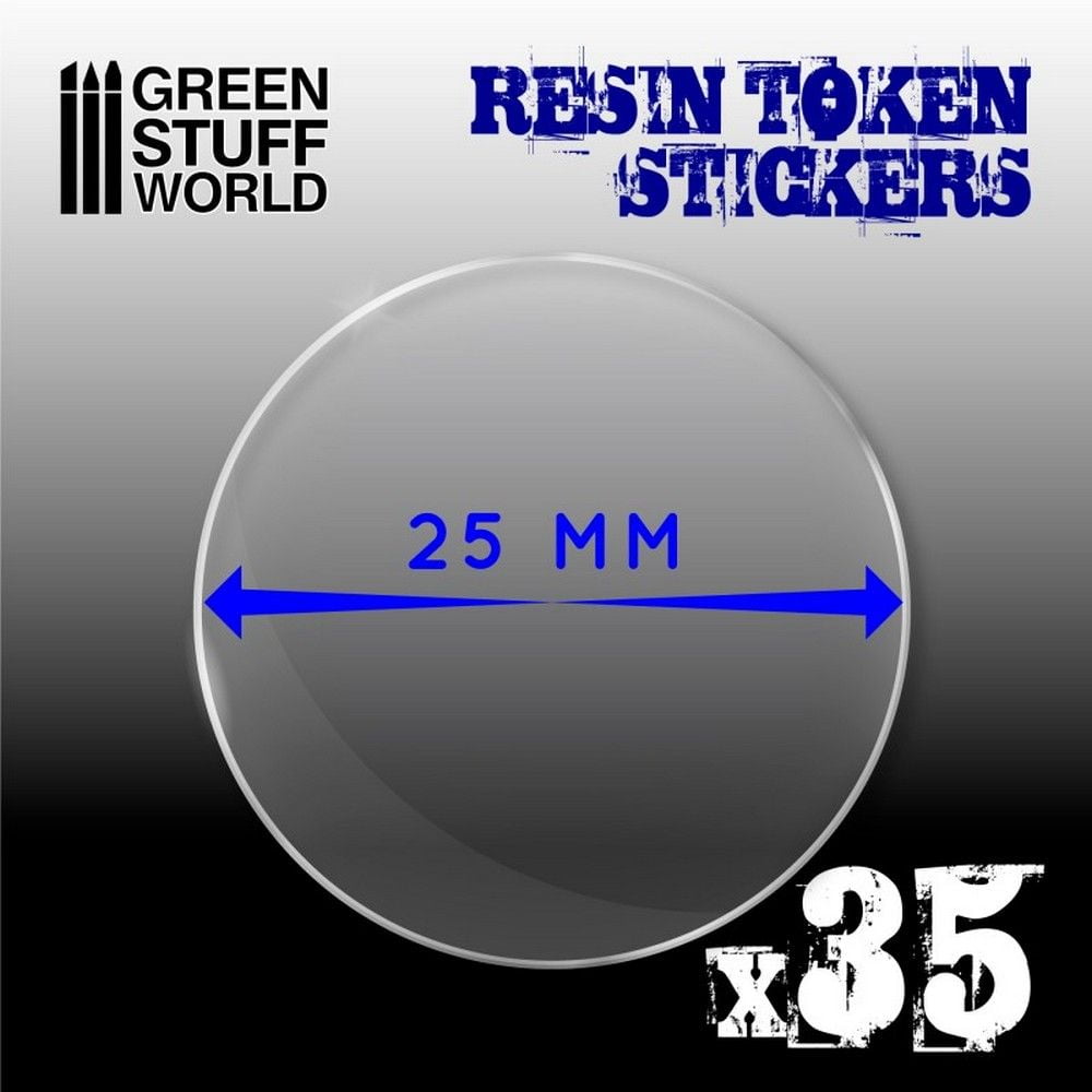 35x Resin Token Stickers 25mm