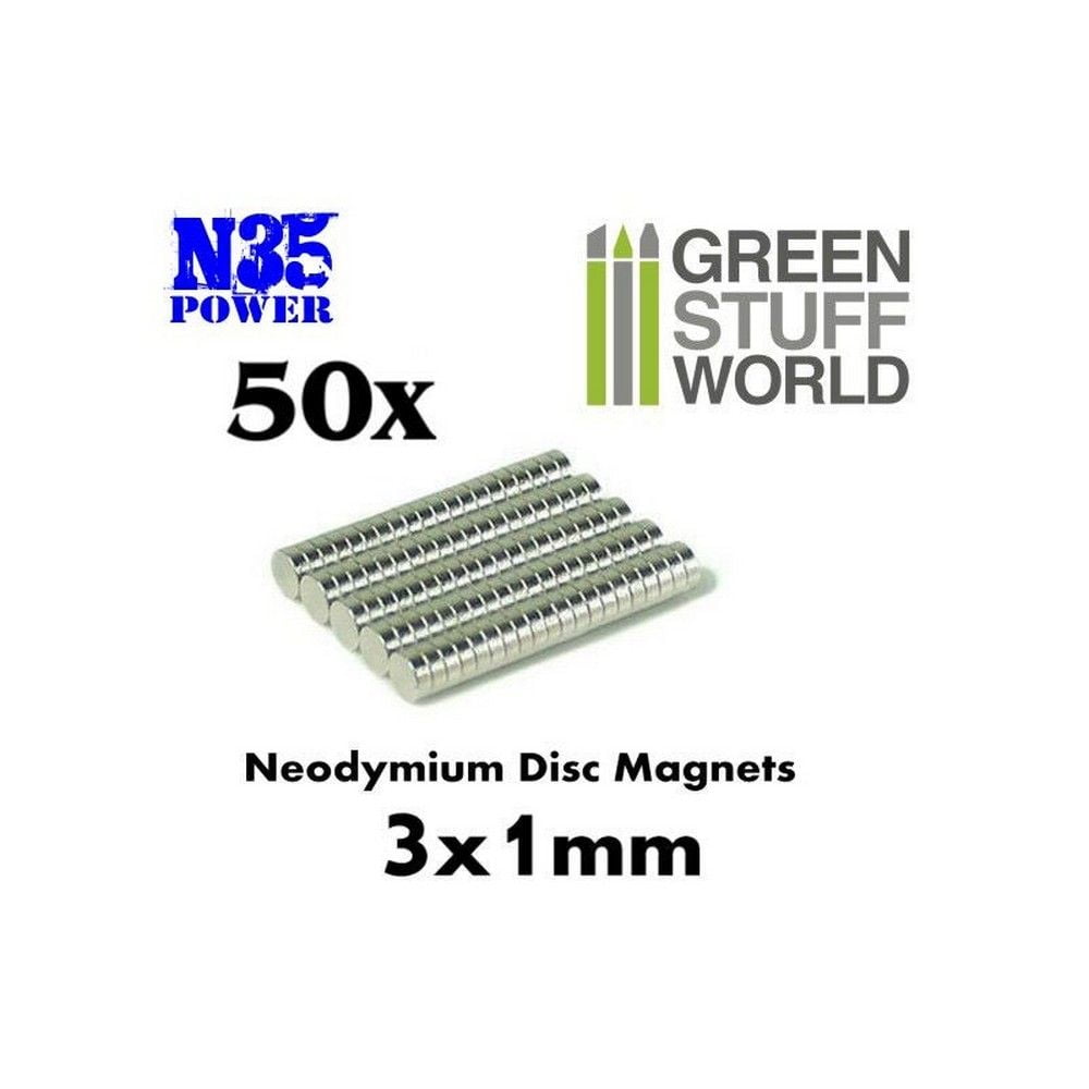 Neodymium Magnets 3x1mm - 50 Units (N35)
