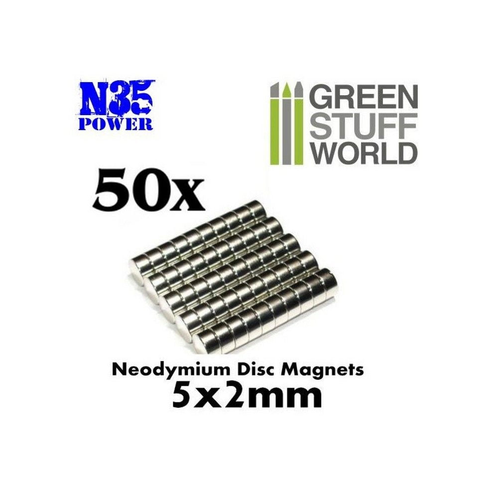 Neodymium Magnets 5x2mm - 50 Units (N35)