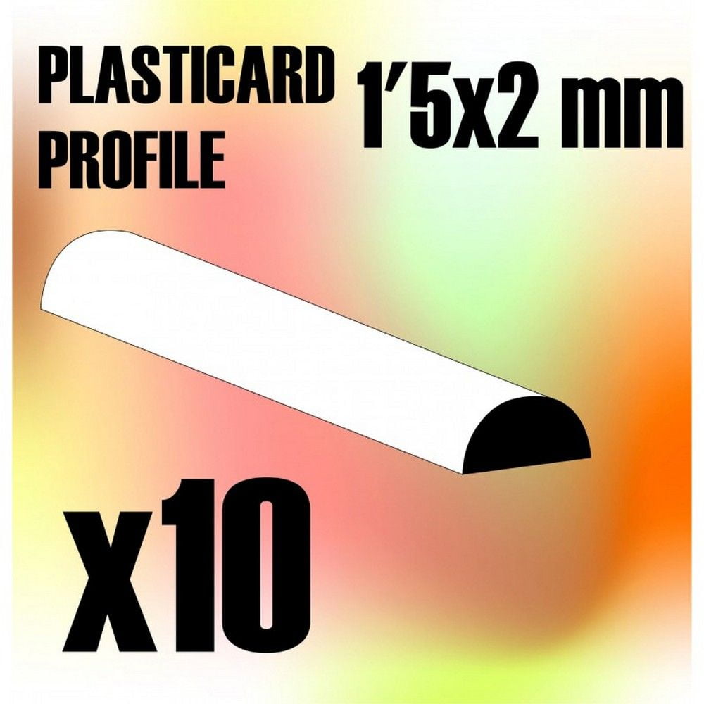 ABS Plasticard - Profile Semicircle 2mm