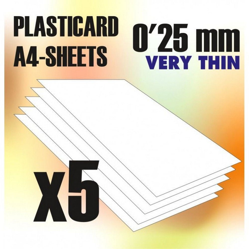 ABS Plasticard A4 - 0.25mm Combo x5 Sheets