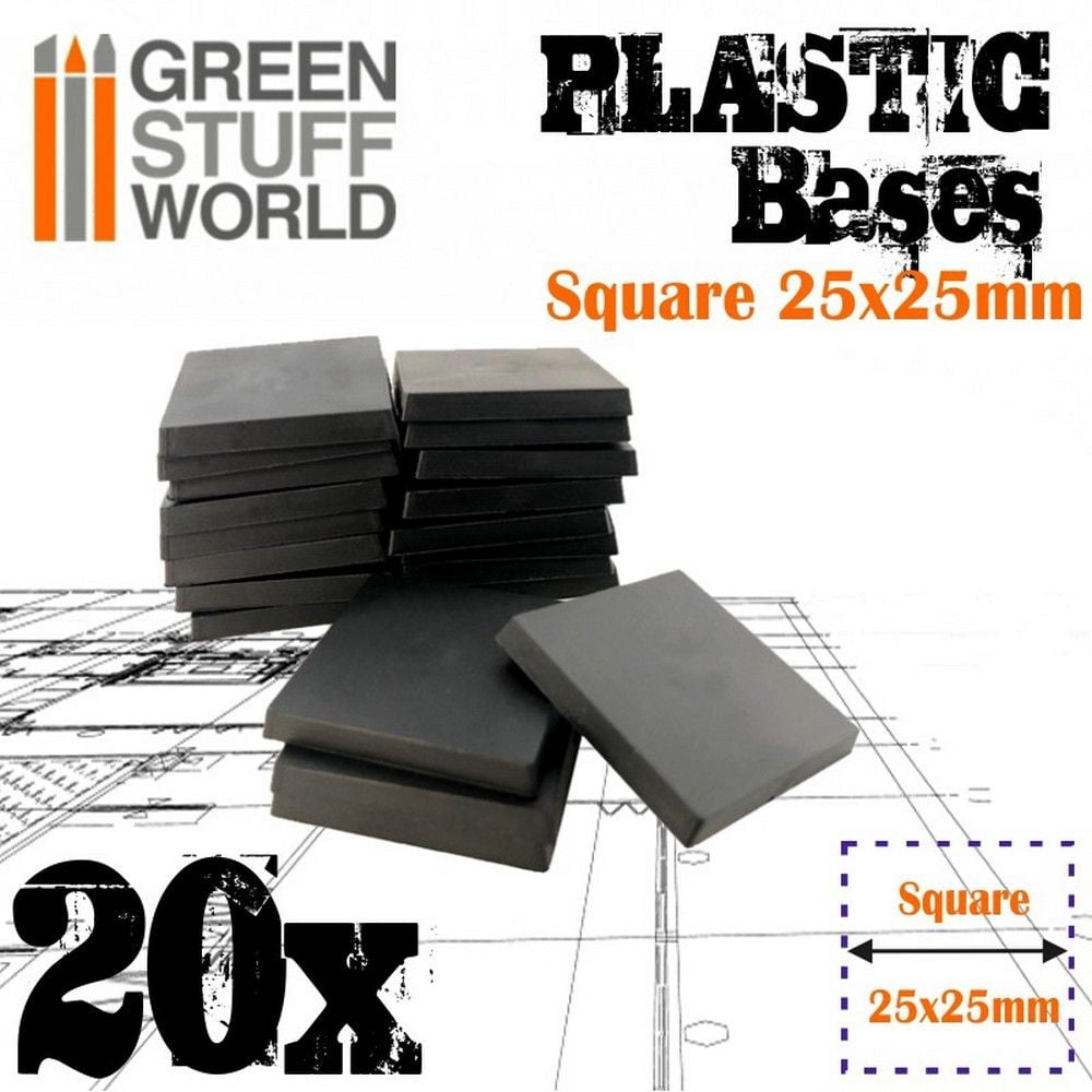 Plastic Square Bases 25x25mm