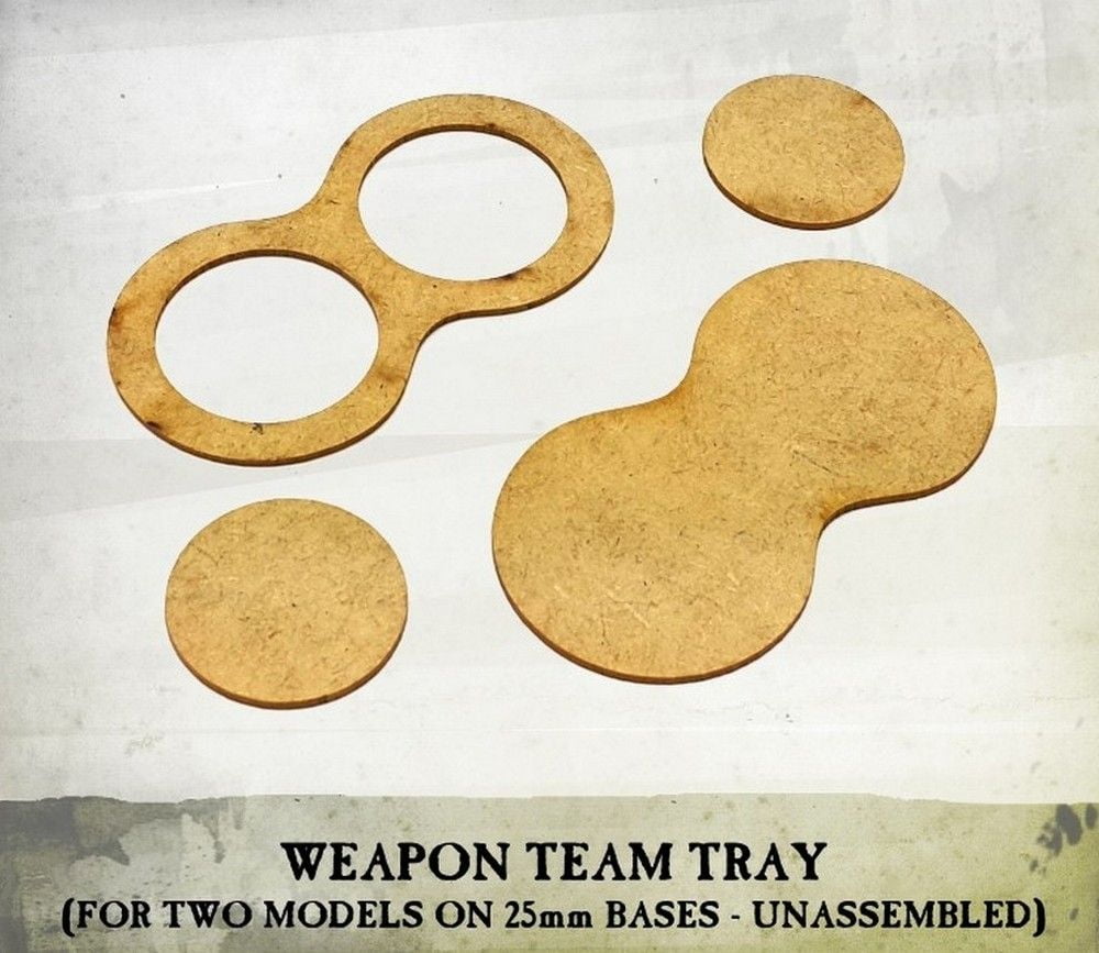 7x Weapon Team Tray (for 2 Models, 25mm Round Bases)