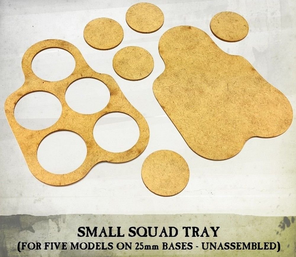 3x Small Squad Tray (for 5 Models, 25mm Round Bases)