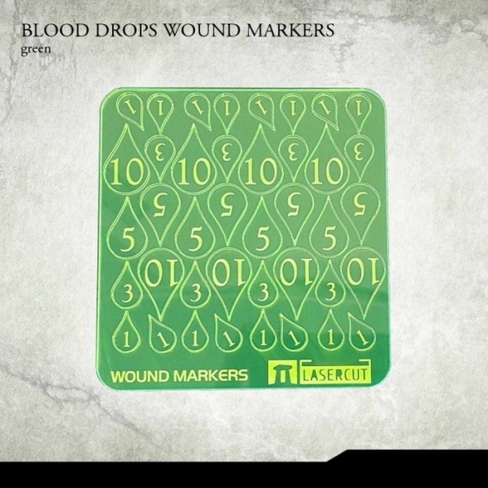 Blood Drops Wound Markers - Green