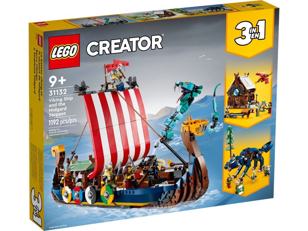 Viking Ship and the Midgard Serpent LEGO Creator 3-in-1 31132