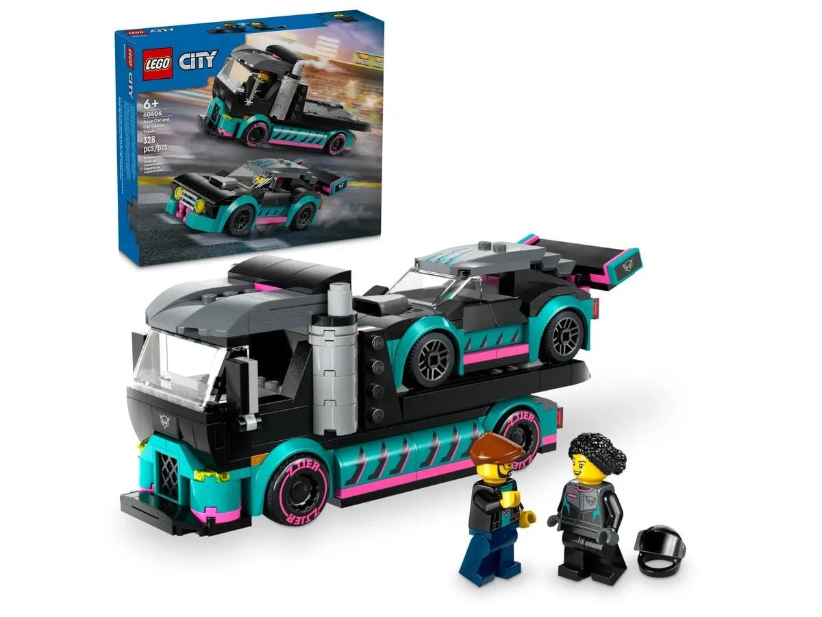 Race Car and Car Carrier Truck LEGO City 60406
