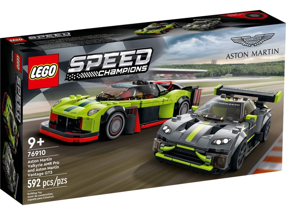 Aston Martin Valkyrie AMR Pro and Aston Martin Vantage GT3 LEGO Speed Champions 76910