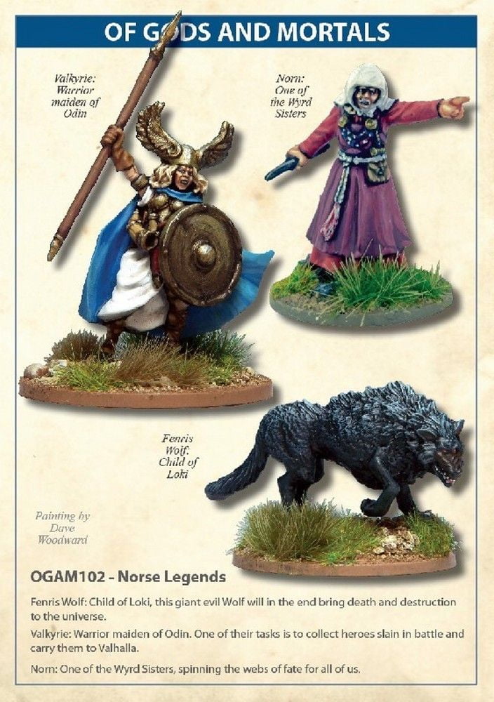 Norse Legends Fenris Wolf, Valkyrie And Norn