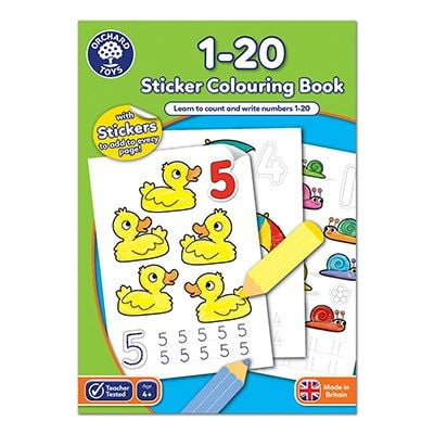 1 - 20 Sticker Colouring Book