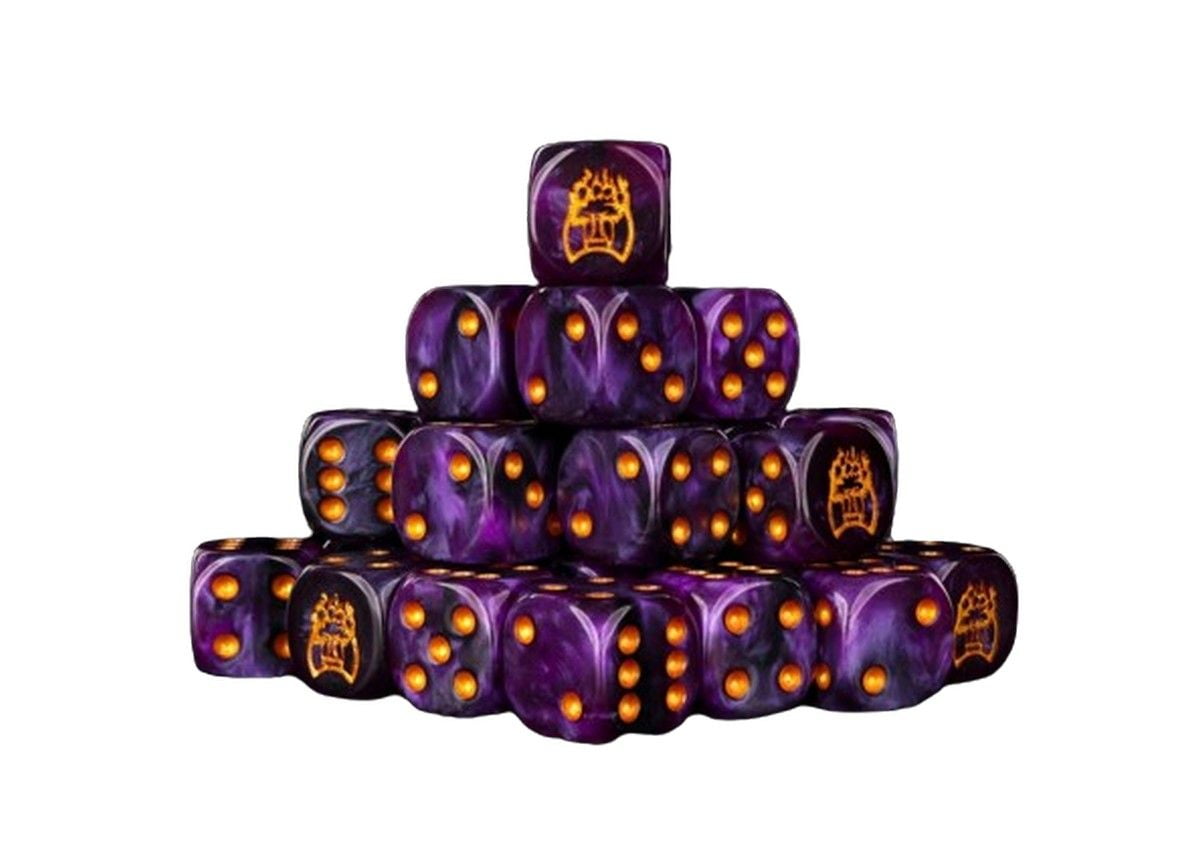 Old Dominion: Faction Dice on Translucent Purple with Gold Pips
