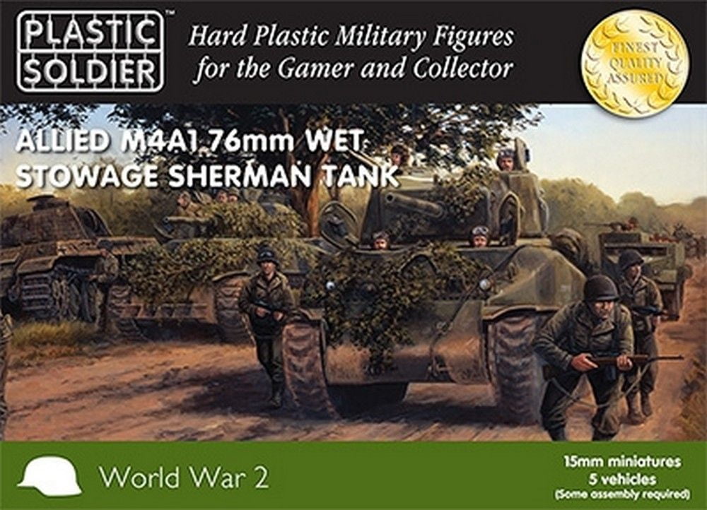 15mm Easy Assembly Sherman M4A1 76mm Wet Tank