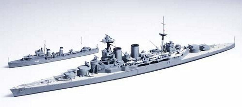 British Battle Cruiser Hood & E Class Destroyer