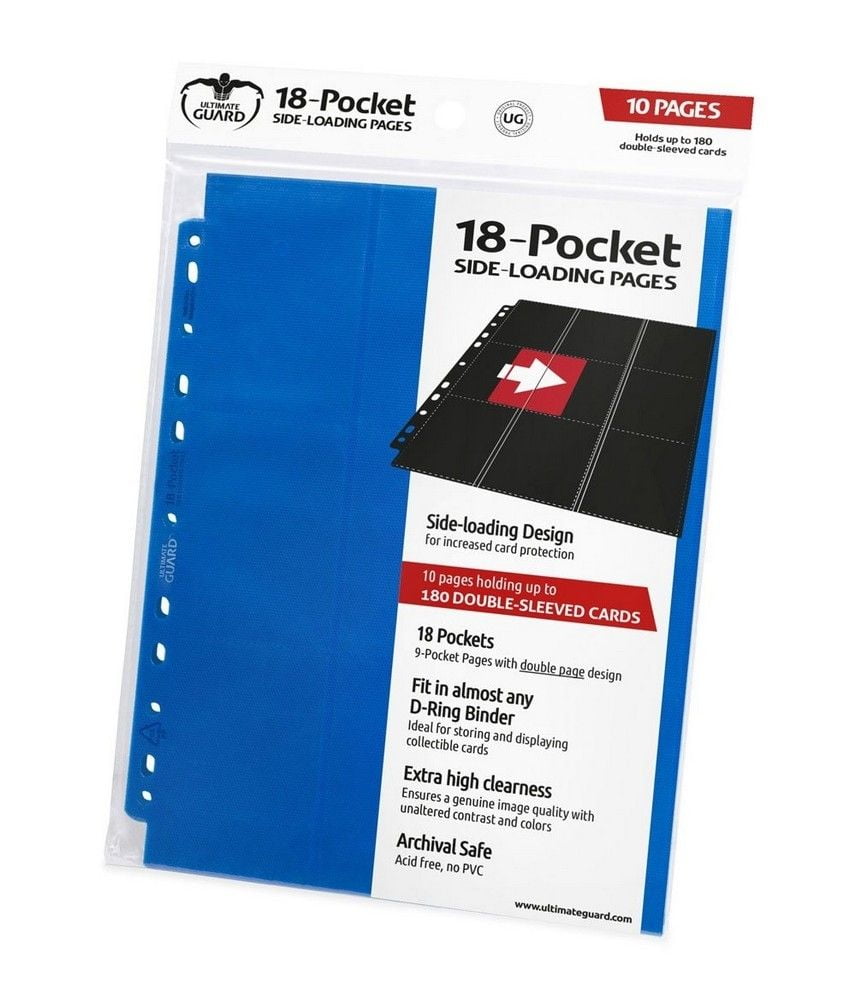 10x 18-Pocket Pages Side-Loading - Blue