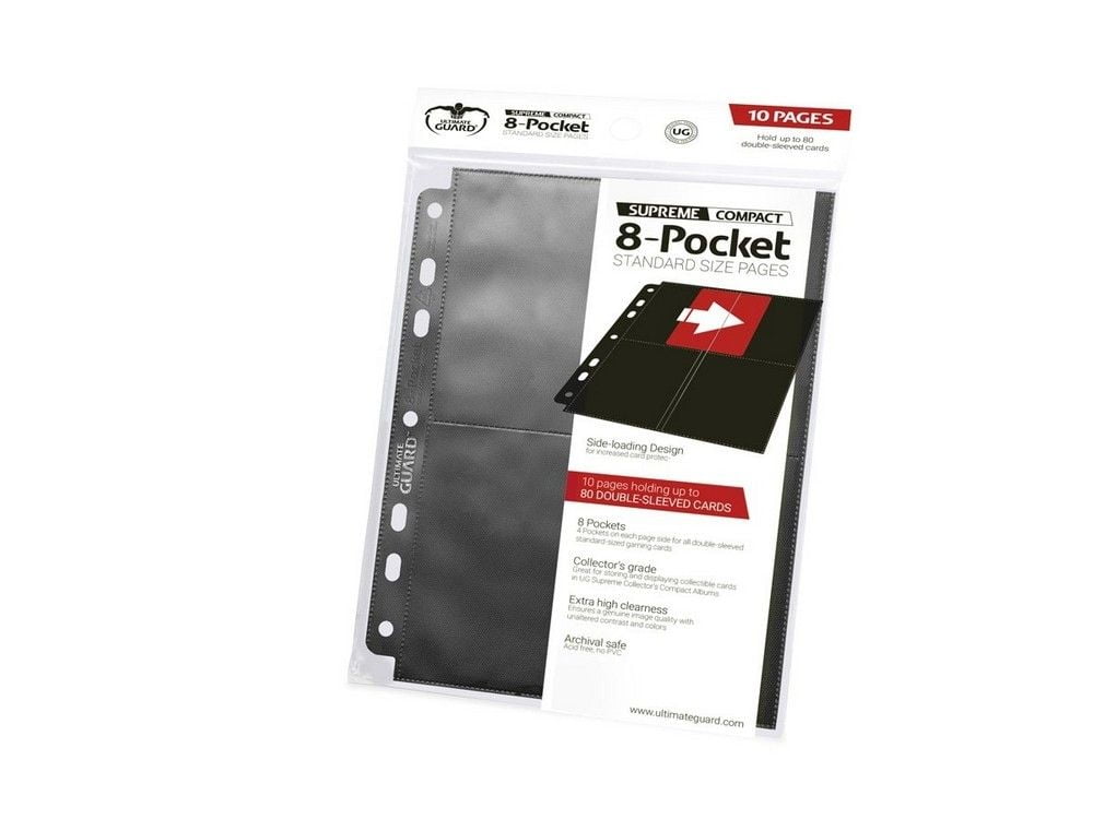 10x 8-Pocket Compact Pages Side-Loading - Black