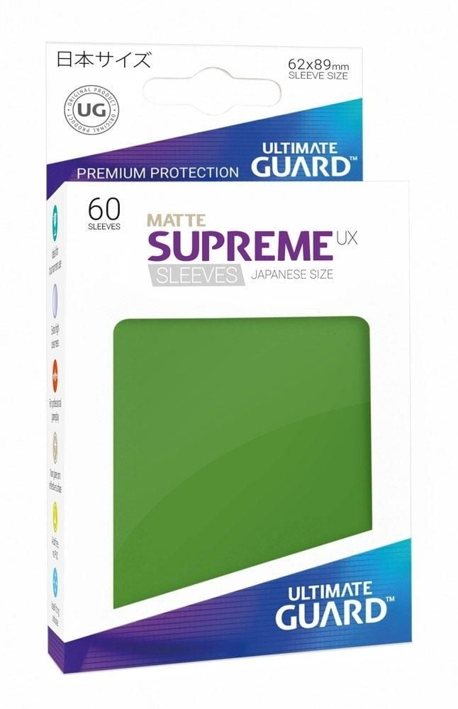 60x Supreme UX Sleeves Japanese Size Matte - Green