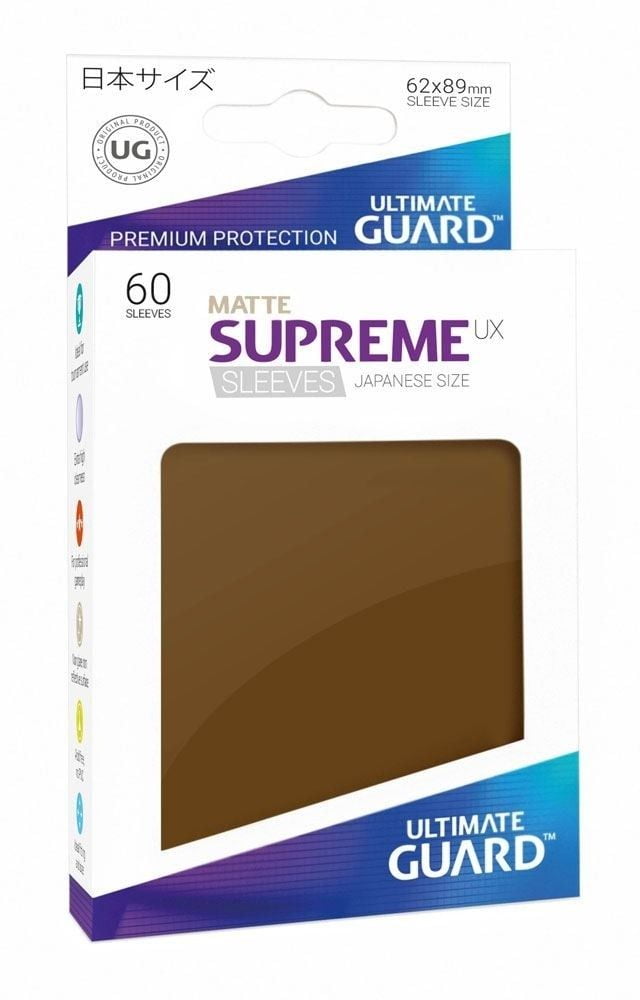 60x Supreme UX Sleeves Japanese Size Matte - Brown