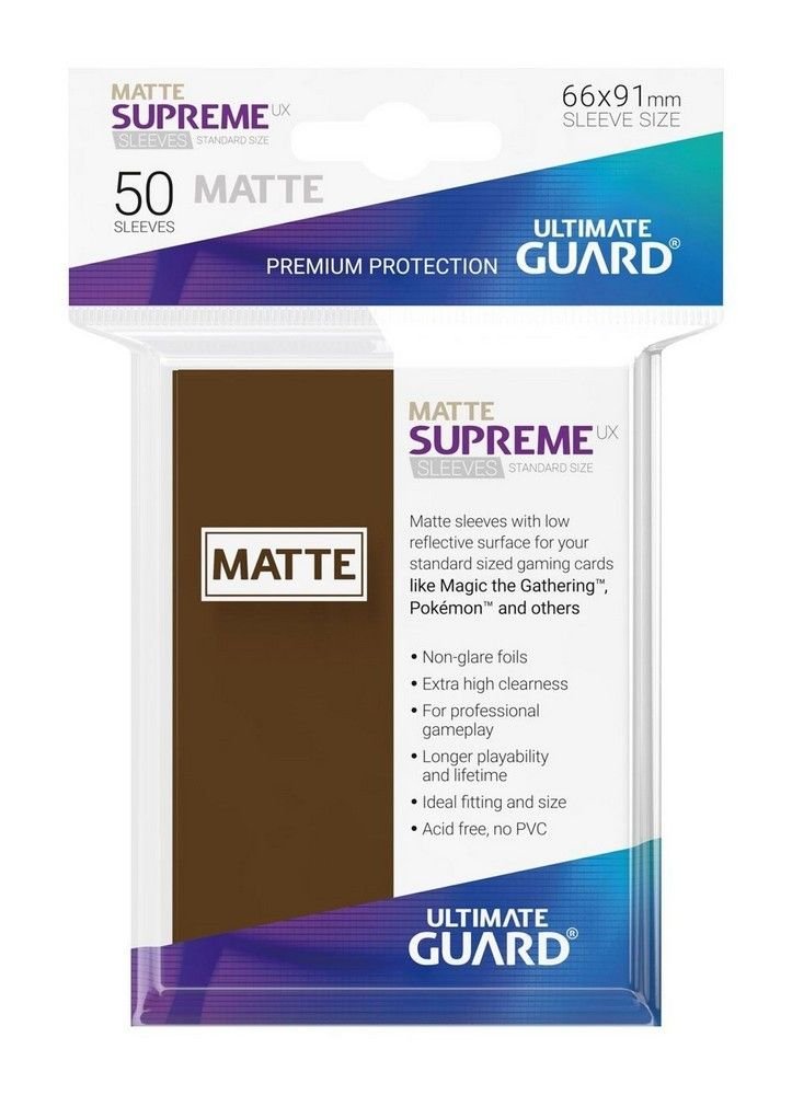 50x Supreme UX Sleeves Standard Size Matte - Brown