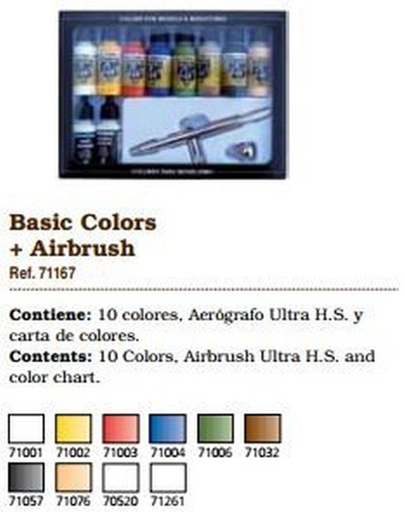 Model Air Set - Ultra Airbrush + 10 Basic Colours