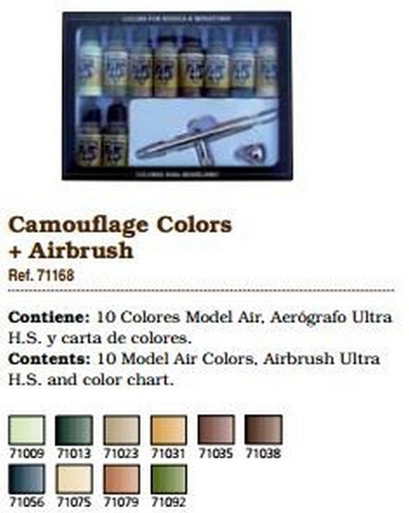Model Air Set - Ultra Airbrush + 10 Camo Colours