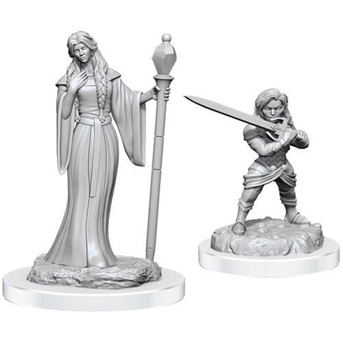Critical Role Unpainted Miniatures: Human Wizard Female & Halfling Holy Warrior Female - Wave 3
