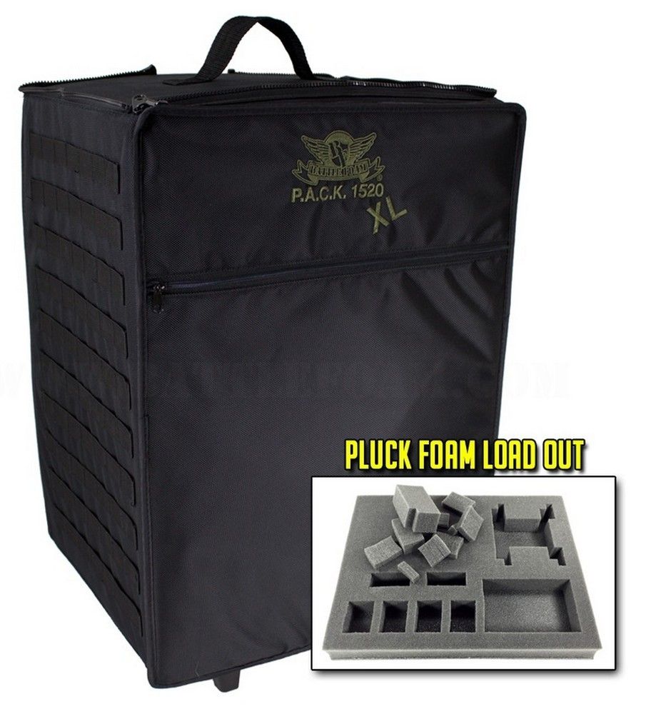 P A C K 1520 XL Molle Full Pluck Foam Load Out (Black) Battle Foam