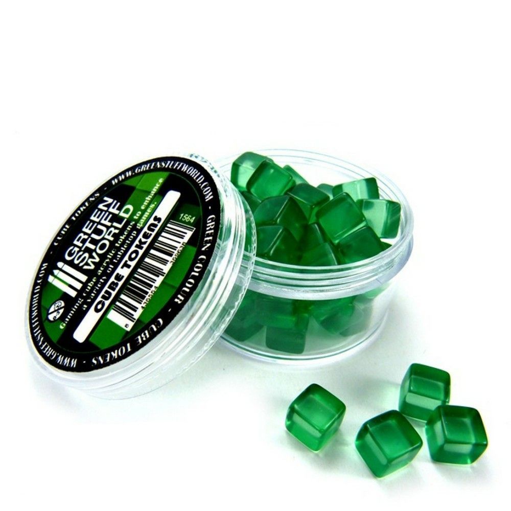 Green Cube Tokens Green Stuff World 8436554369638ES | Wayland Games