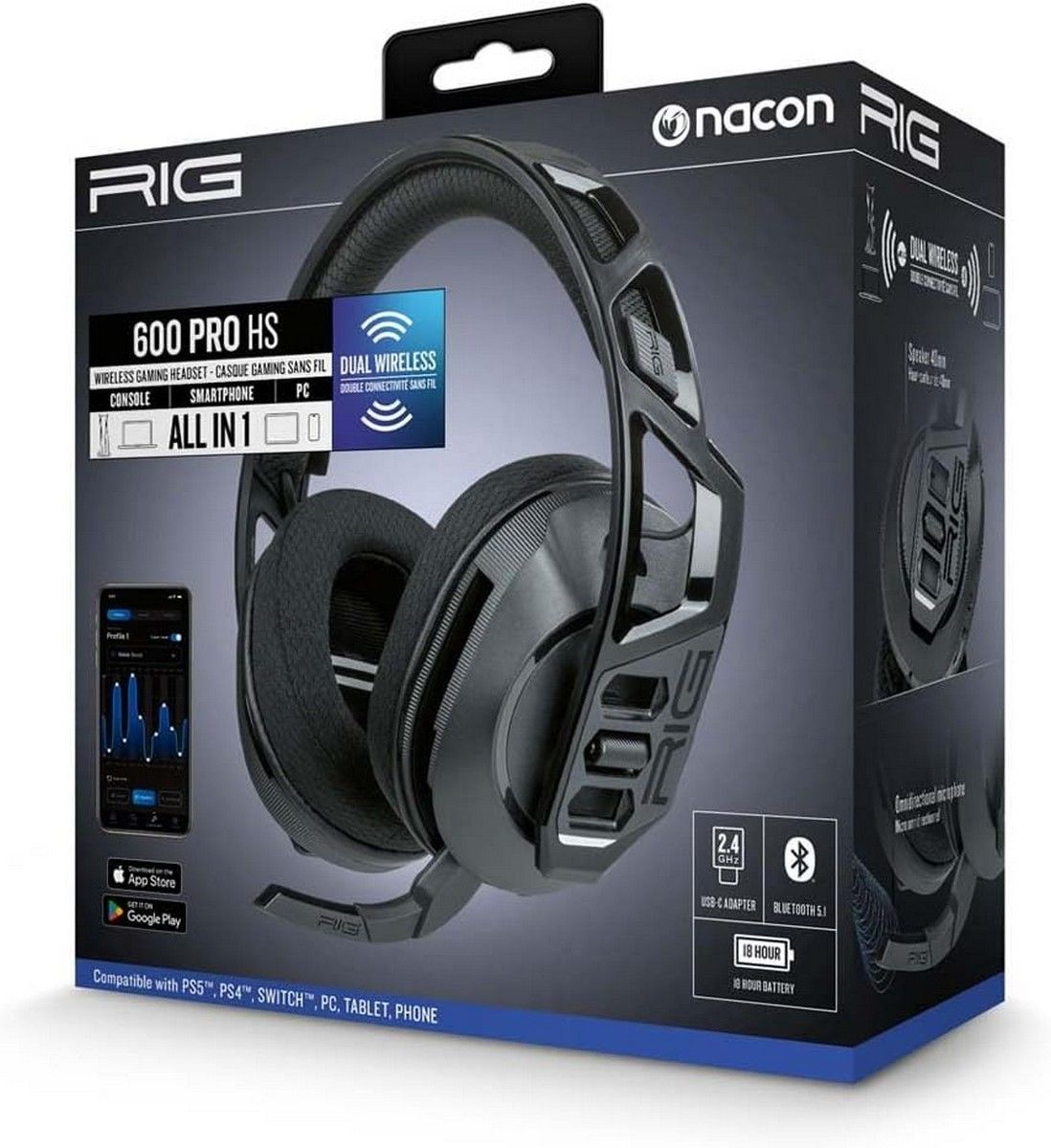 RIG 600 Black Headset - PS5 NACON BIG017 | Wayland Games