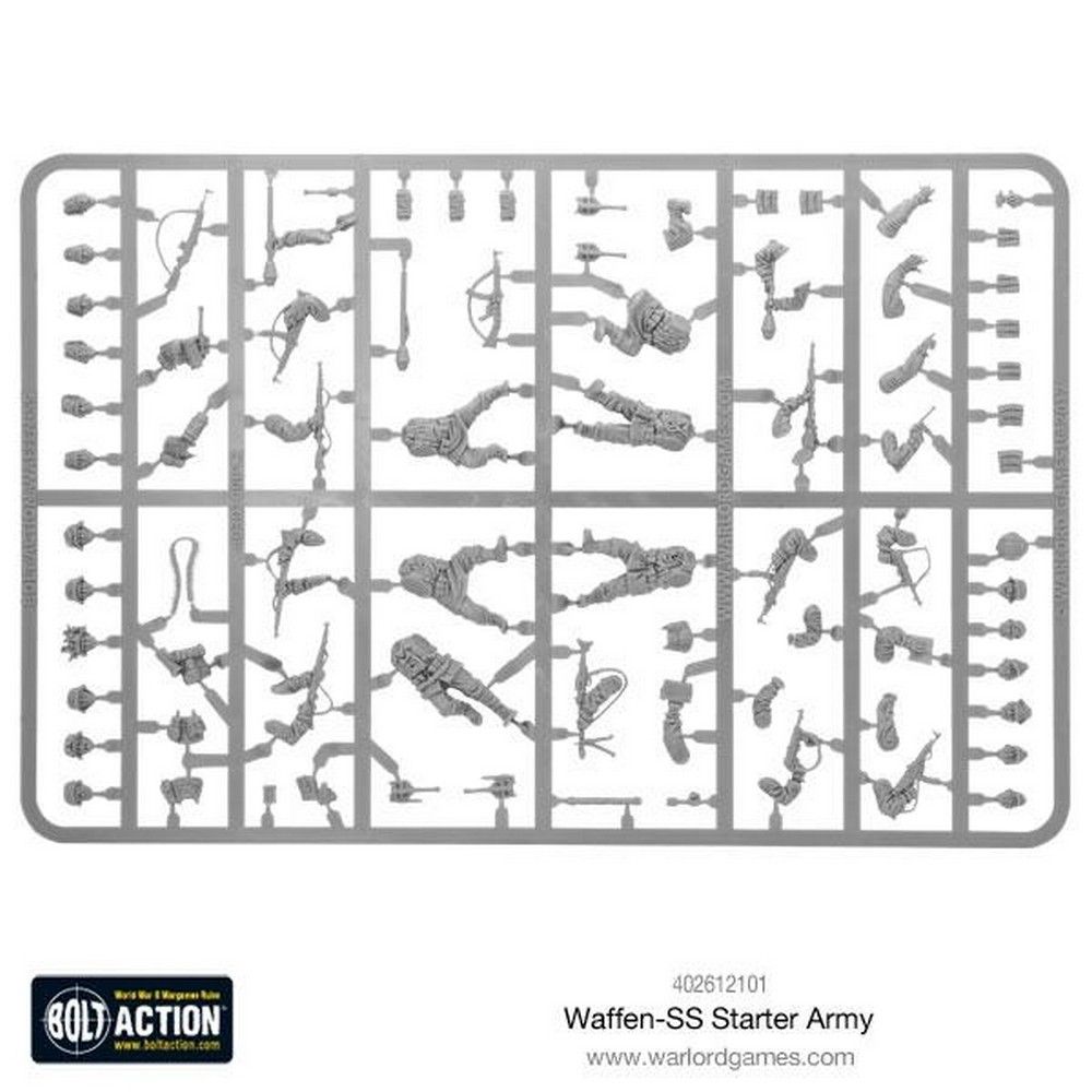 Figurines Waffen-SS Bolt Action - 30 Grenadiers Plastique Pour Wargaming