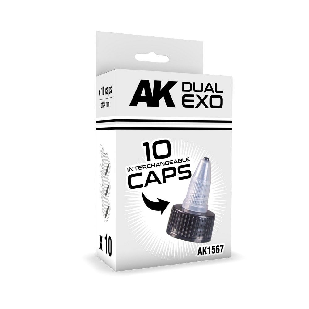AK Interactive Set Black Caps (24mm Diameter)